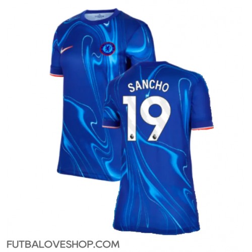 Dres Chelsea Jadon Sancho #19 Domáci pre Ženy 2024-25 Krátky Rukáv